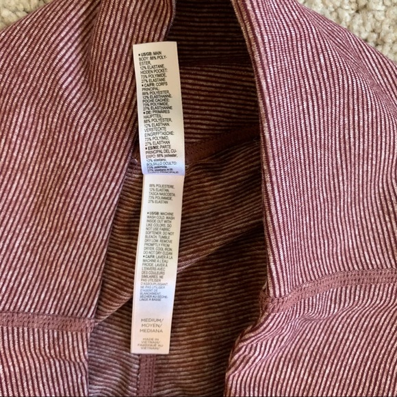 Core 10 Workout Capri Burgundy Stripe M - Picture 4 of 6